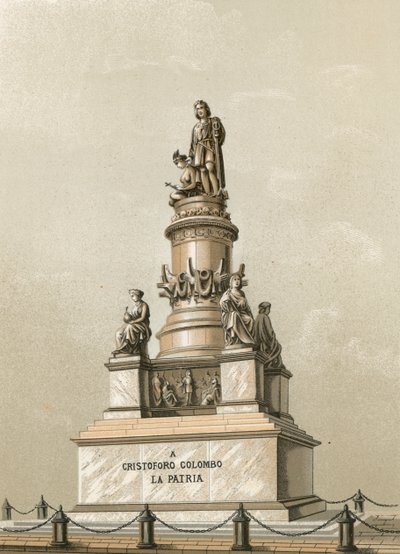 Denkmal für Kolumbus in Genua von Spanish School